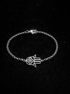 Hamsa Hand Chain Bracelet - Stainless steel